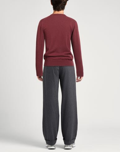 Man Sweater Burgundy Size S Cotton, Wool