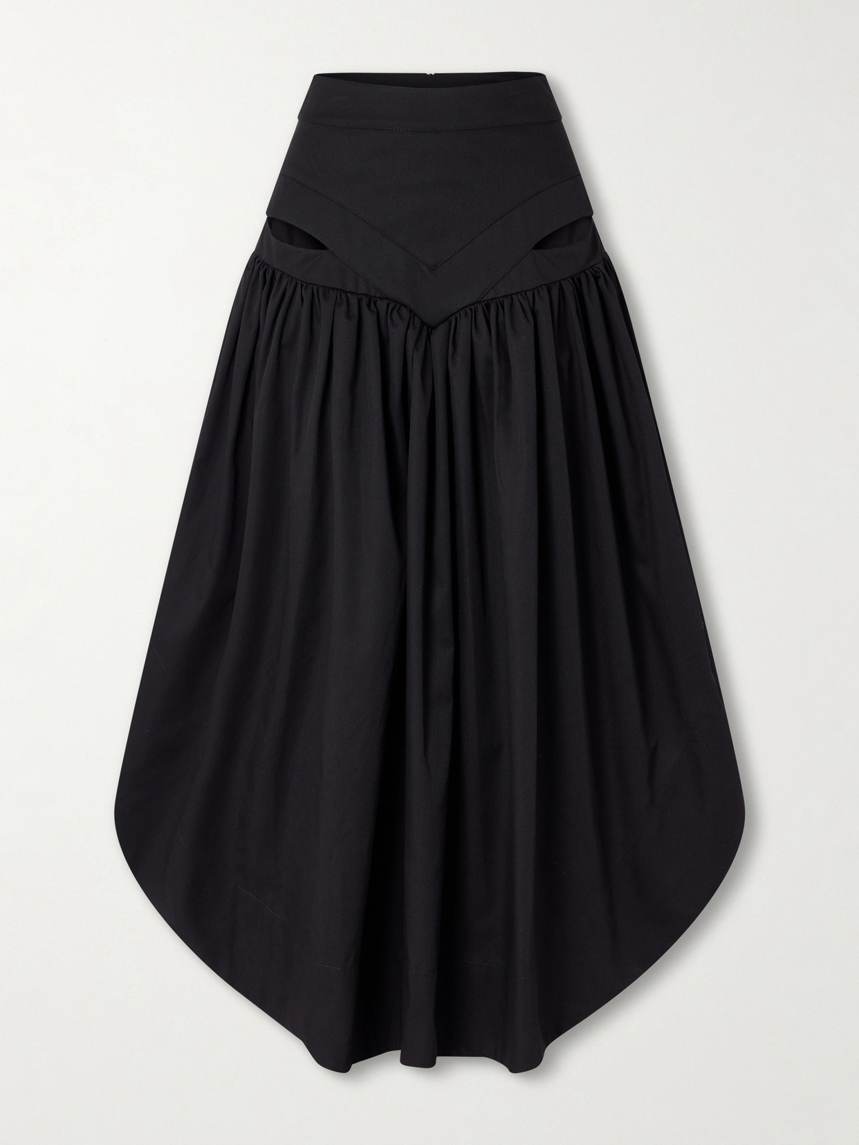 Iyawo Cutout Twill Maxi Skirt - Black