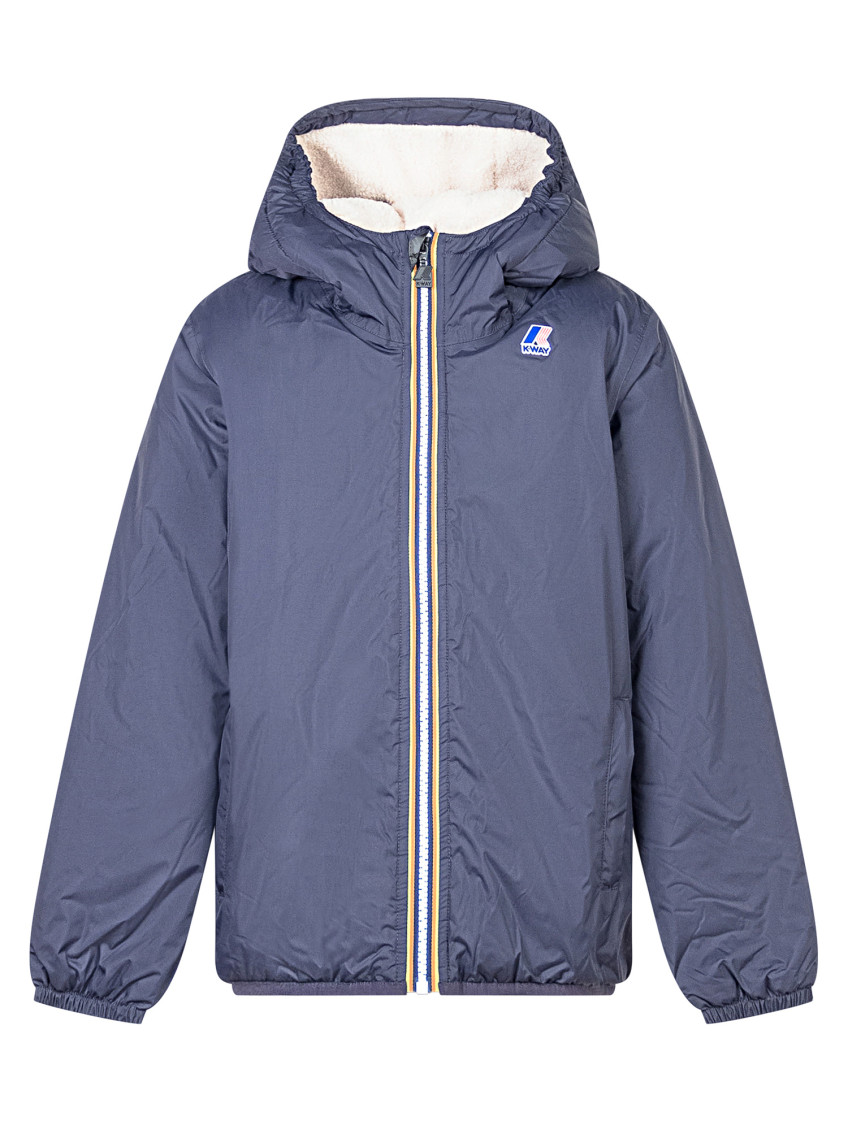 Kids Blue Solid Jacket