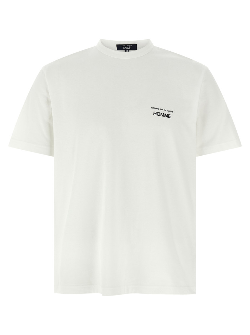 White Logo Print T-shirt