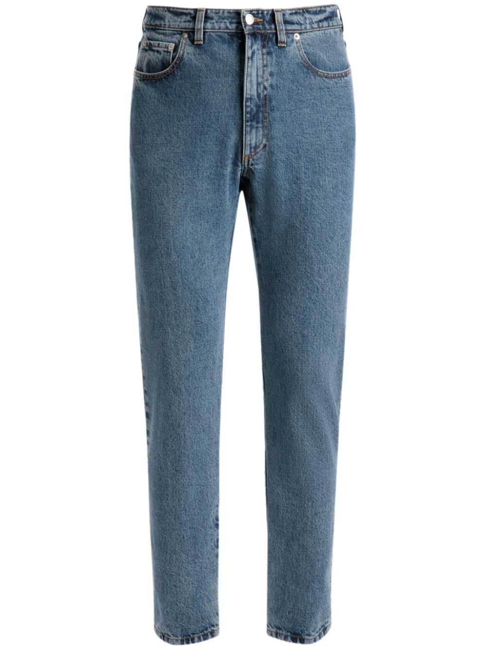 Slim-cut cotton tapared jeans - Blue