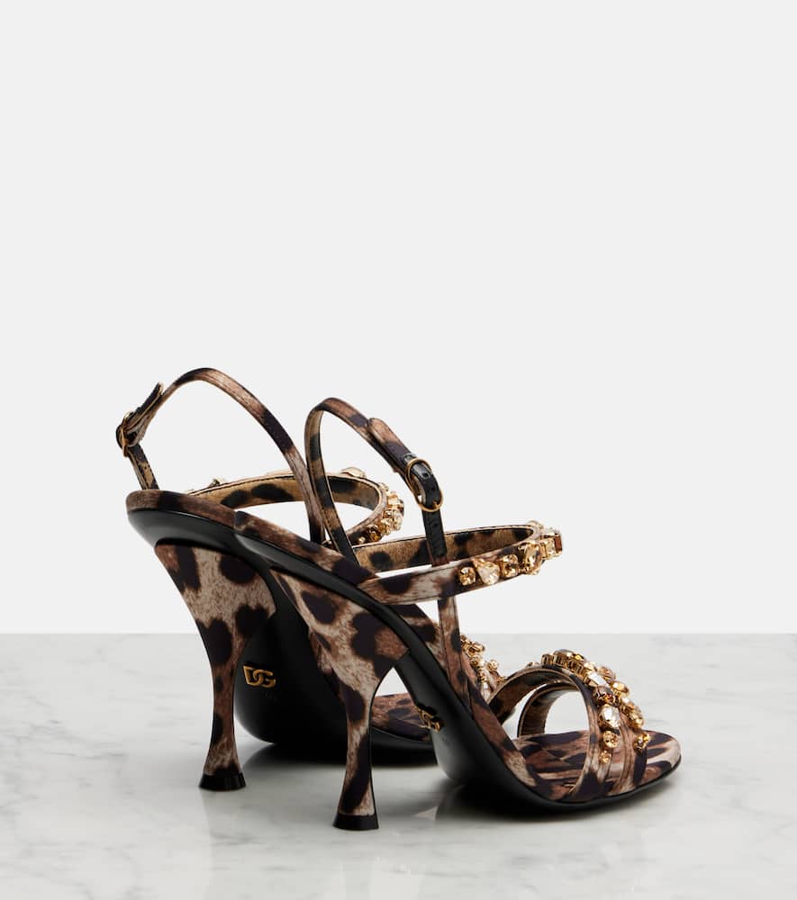 Keira 2.0 105 leopard-print satin sandals