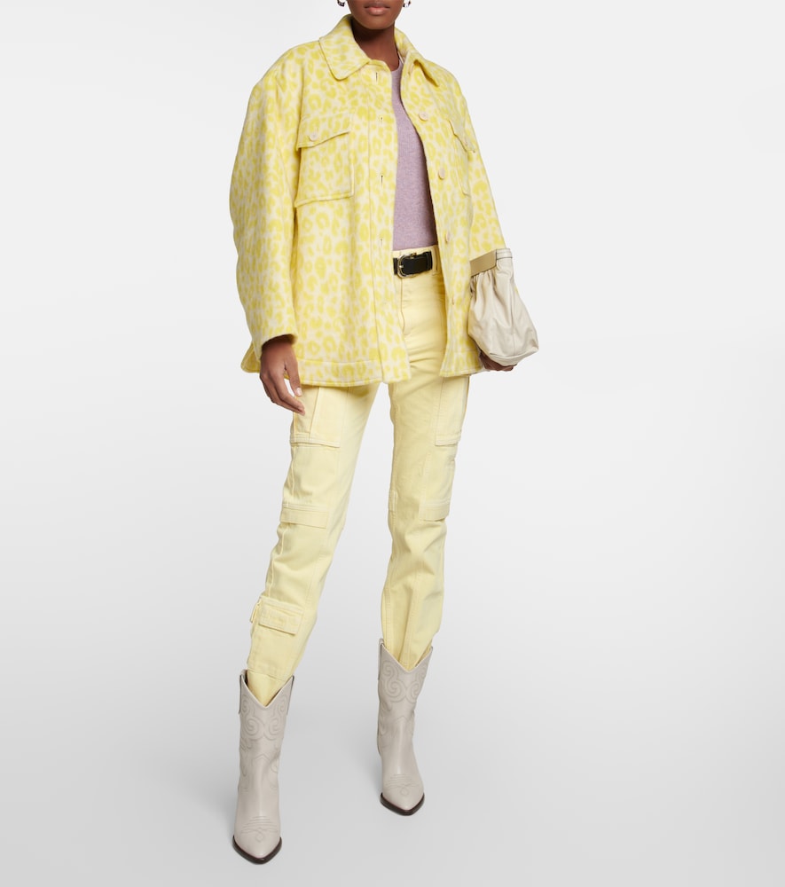 Printed virgin wool overshirt