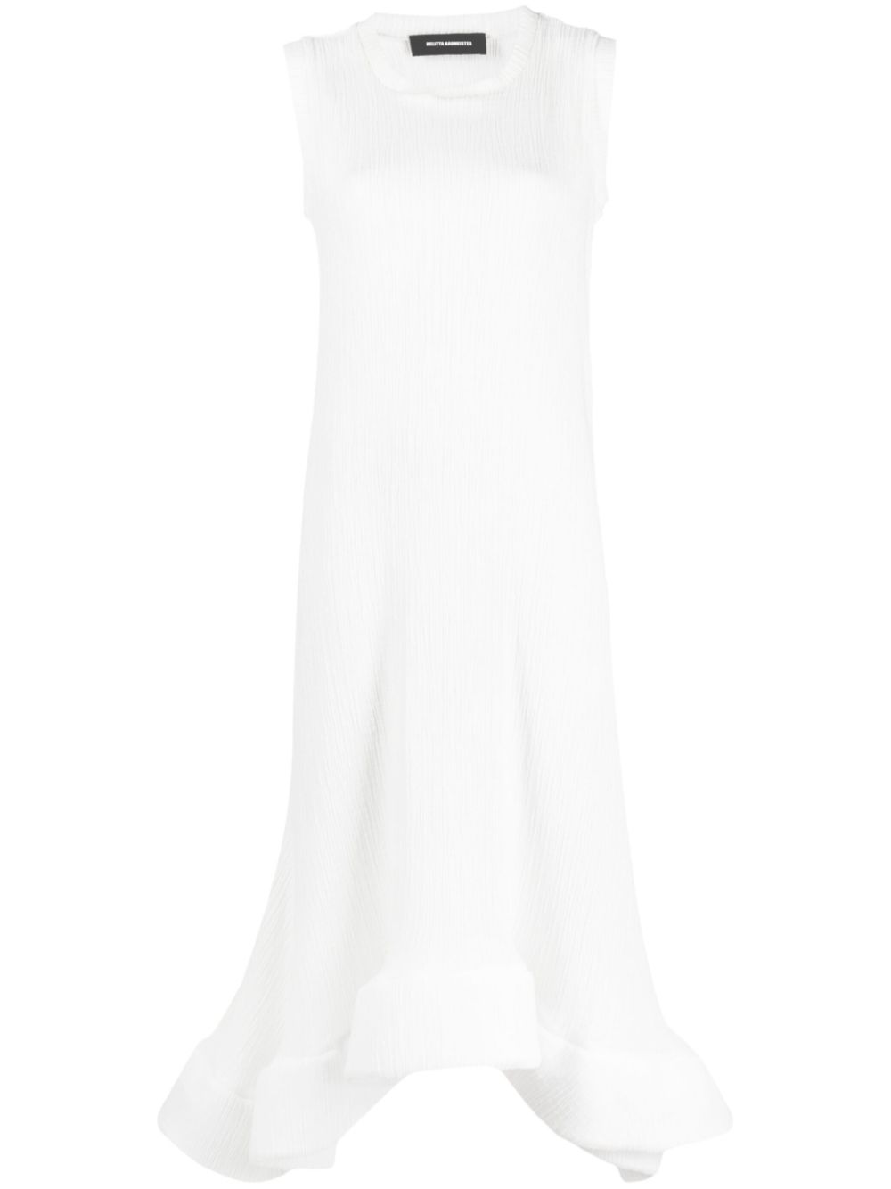 Ruffled midi dress - White