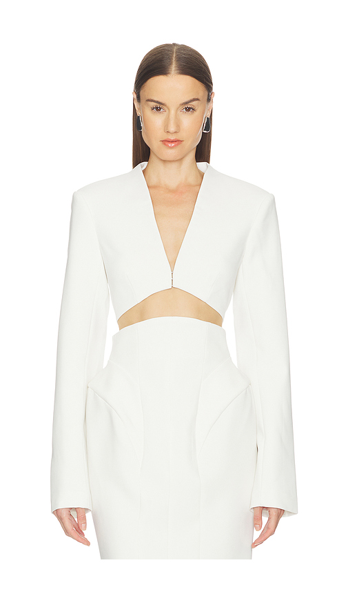 Camila Coelho Selma Jacket in Ivory. M. Also in L, S, XL