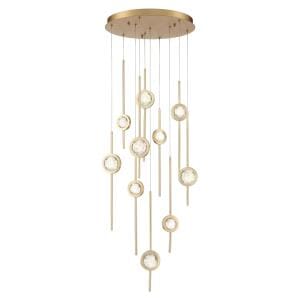 Brass Anodized Aluminum LED Chandelier from the Barletta Collection