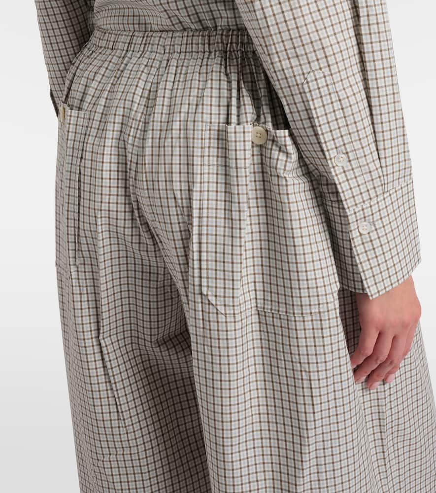 White Label Meadow checked cotton wide-leg pants
