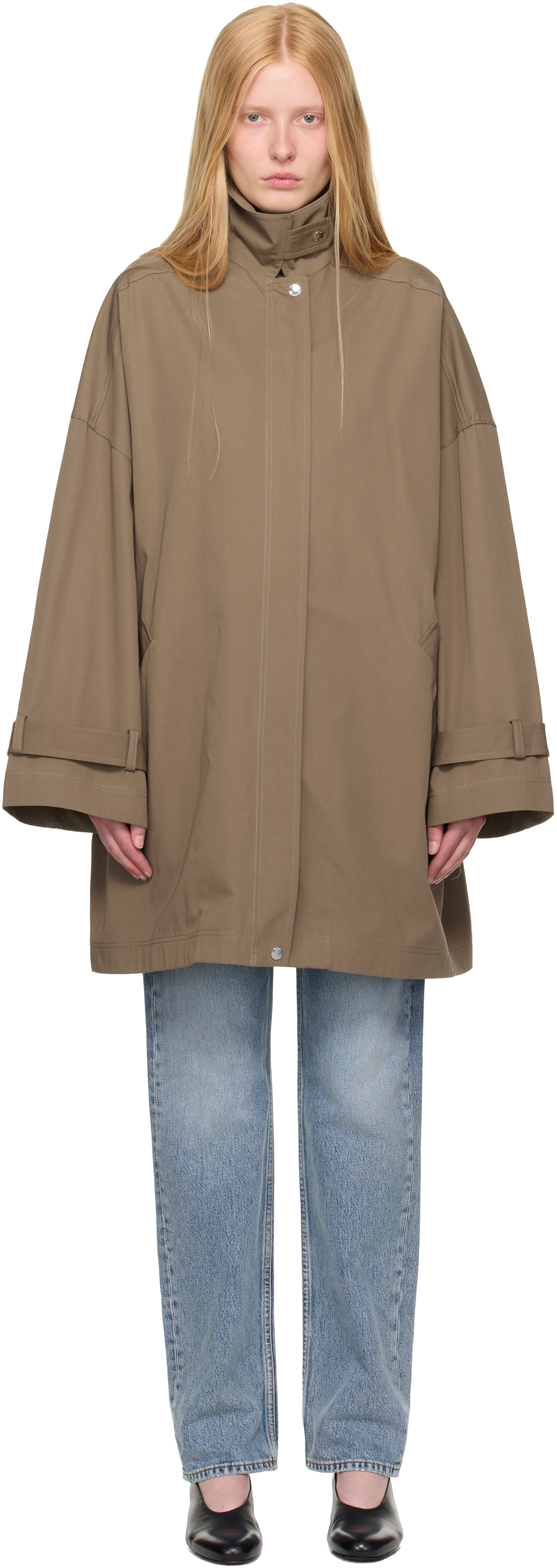 Taupe Oversized Trench Coat