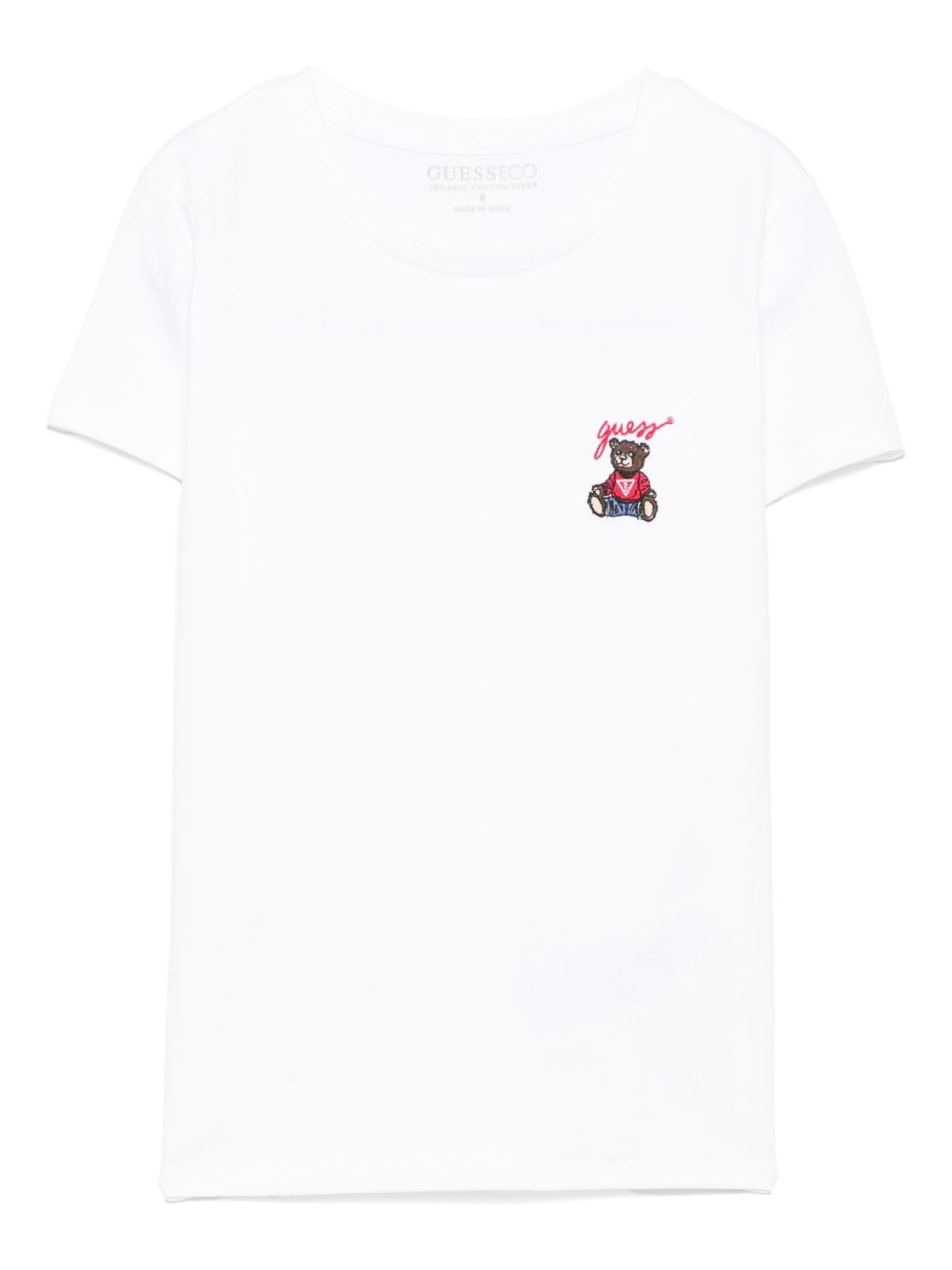 Guess kids logo-embroidered T-shirt - White