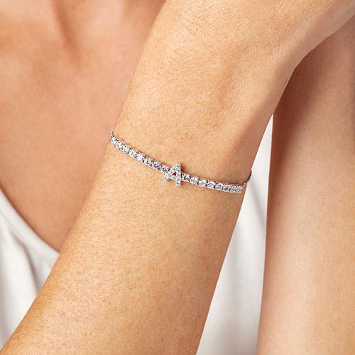 ™ Sterling Silver Initial Bar Bolo Bracelet