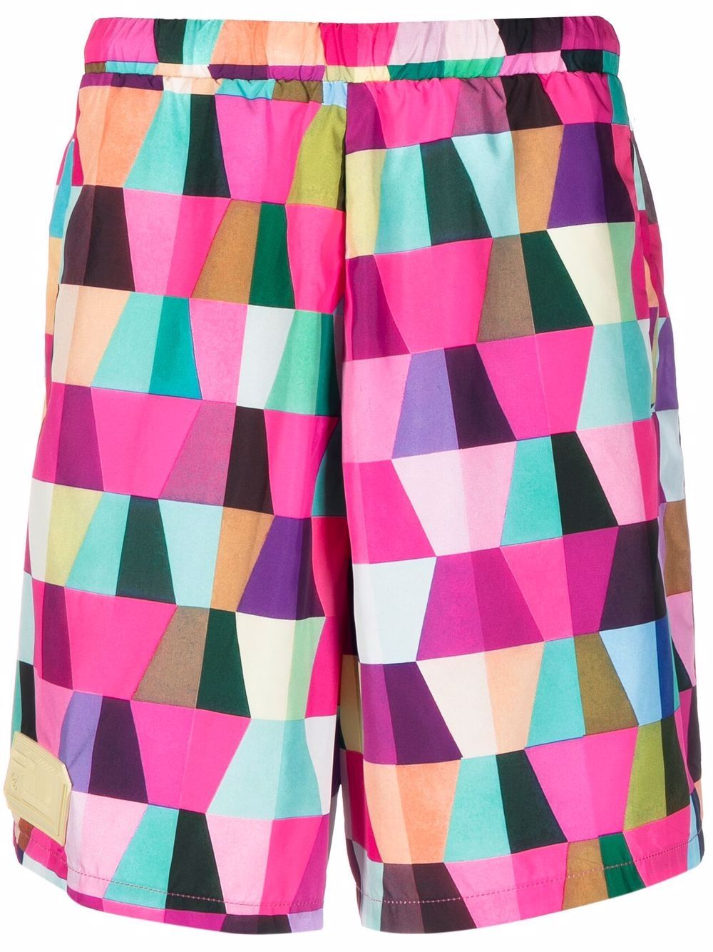 Geometric-print shorts - Pink