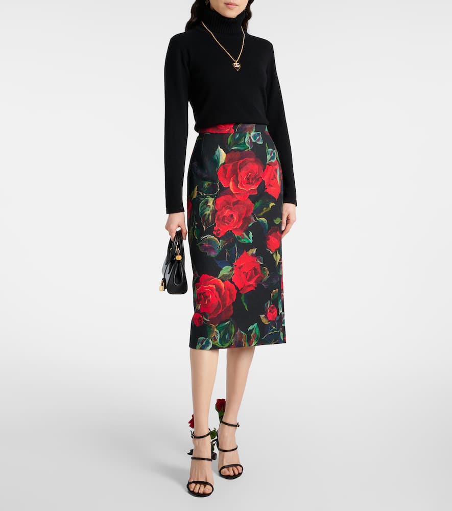 Floral pencil skirt
