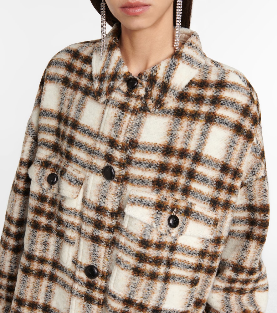 Fontizi checked wool-blend coat