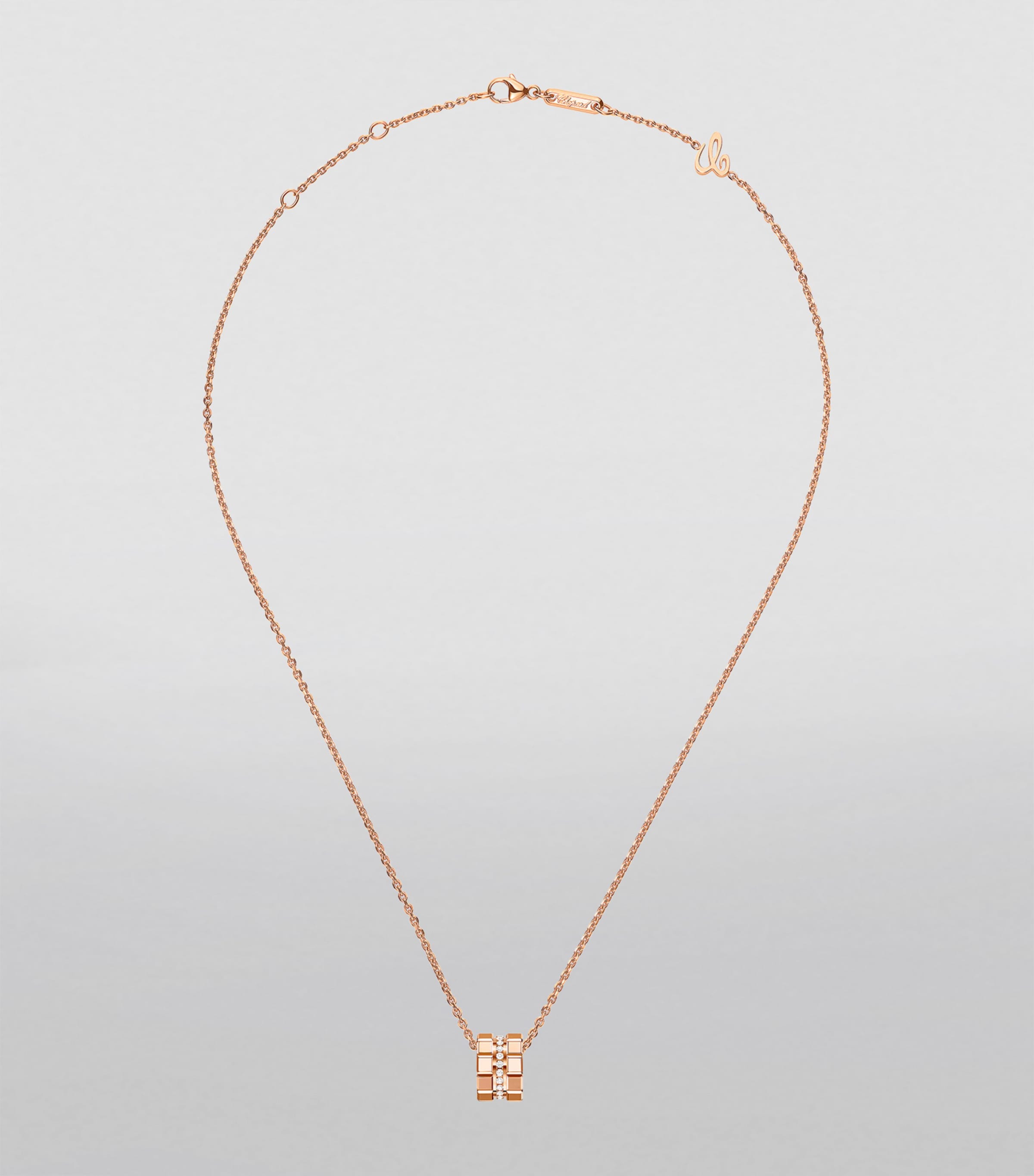 Rose Gold and Diamond Ice Cube Necklace