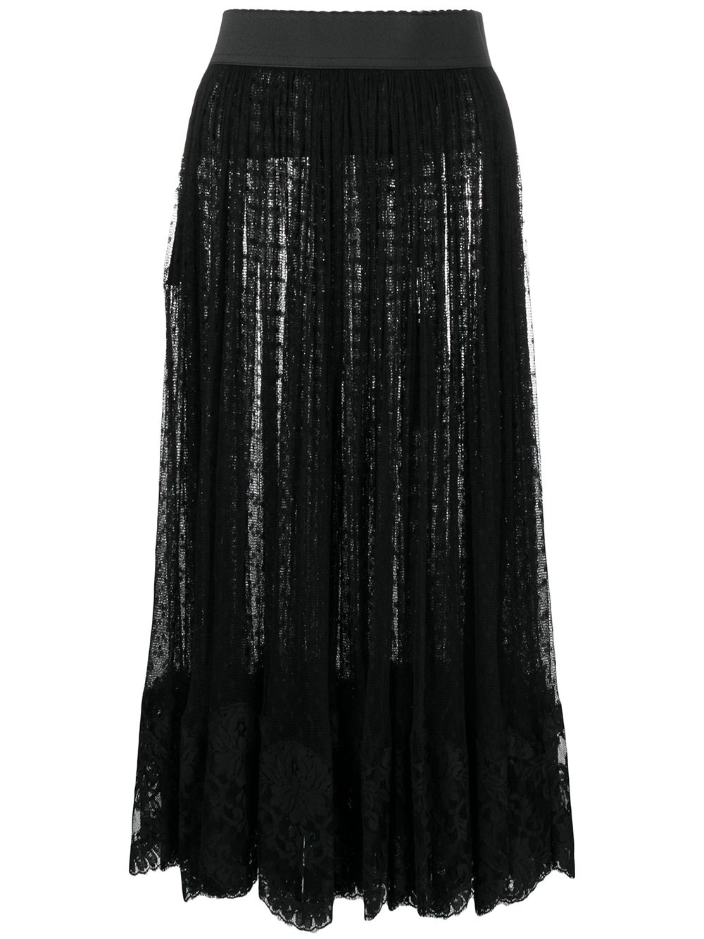 Fil-coupé midi skirt - Black