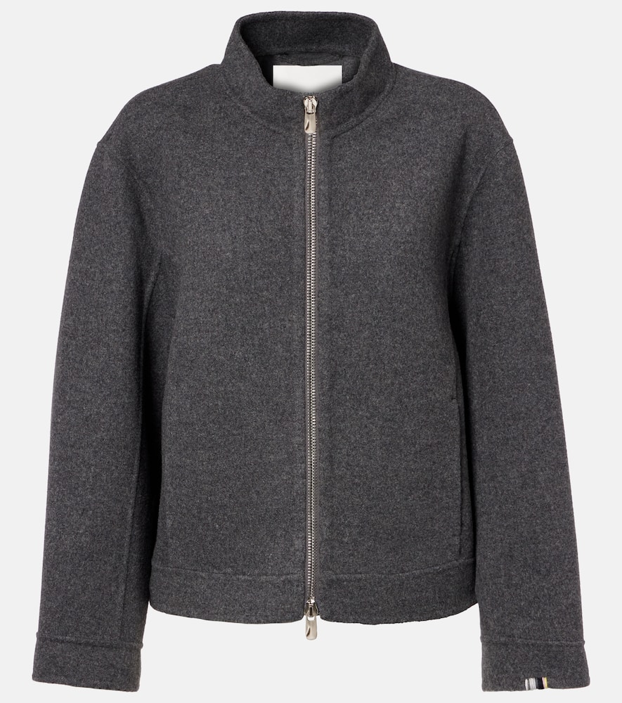 Motor wool and cashmere bomber jacket