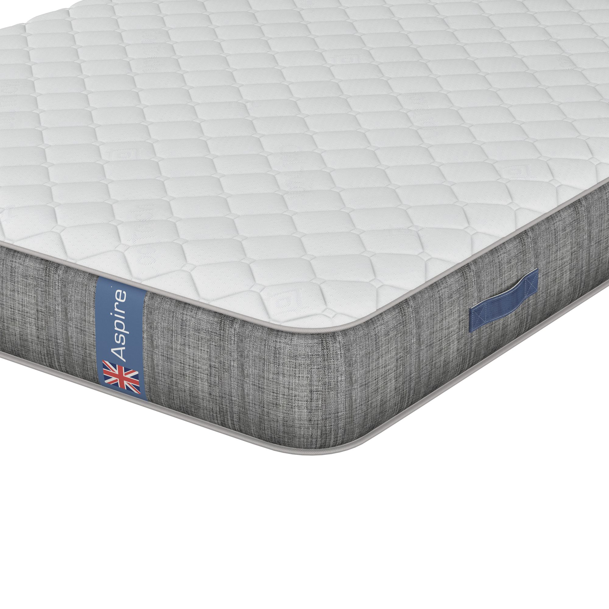 Aspire Unisex PureRest Wool Hybrid Mattress Medium Firm 1000 Pocket Spring in White | : Small Single