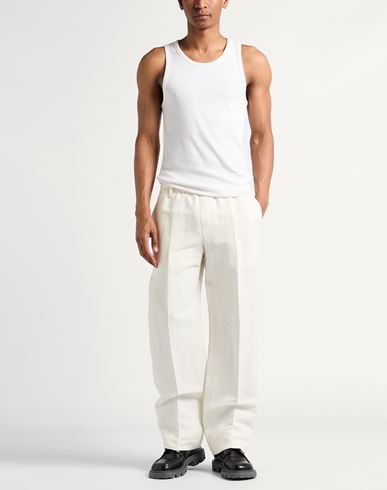 Man Pants Off white Size 36 Paper Yarn, Viscose