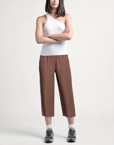 Woman Pants Chocolate brown Size 1 Linen