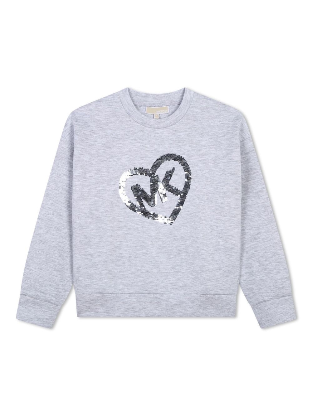 Sequinned-logo crew-neck sweatshirt - Grey