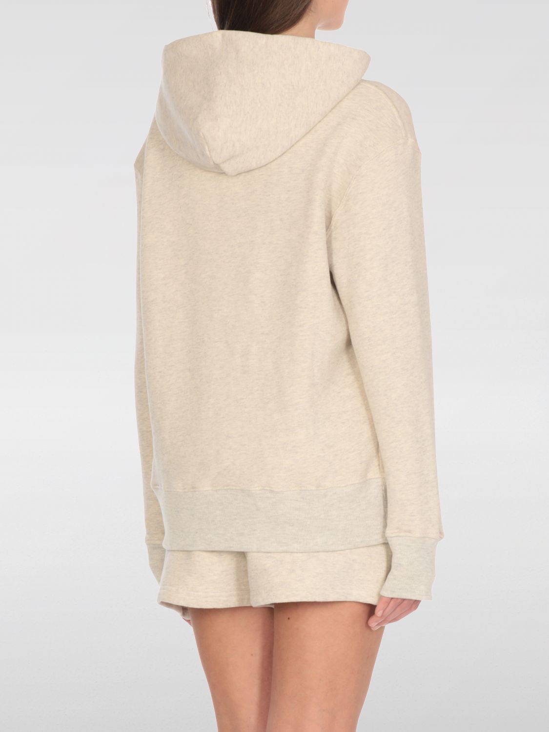 Logo-embroidered hoodie - Neutrals