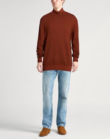 Man Turtleneck Brick Size 44 Virgin Wool