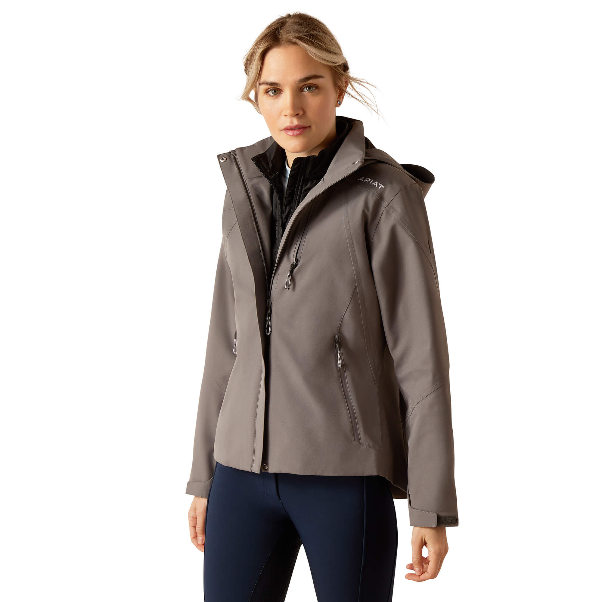 Women's Coastal Waterproof Jacket Long Sleeve in Plum Grey