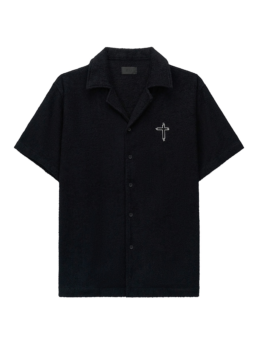 Men's Chaparral Nathan Cotton Oversized Camp Shirt - Black