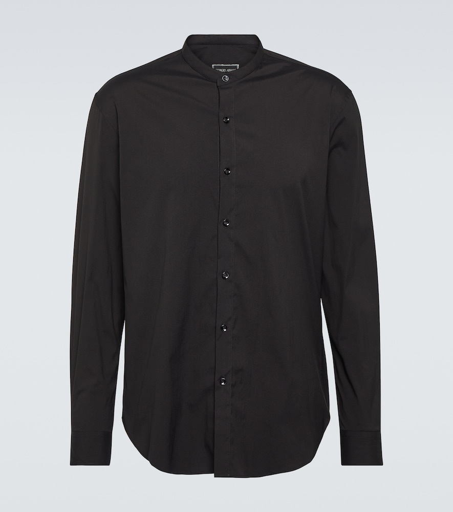 Cotton-blend poplin shirt