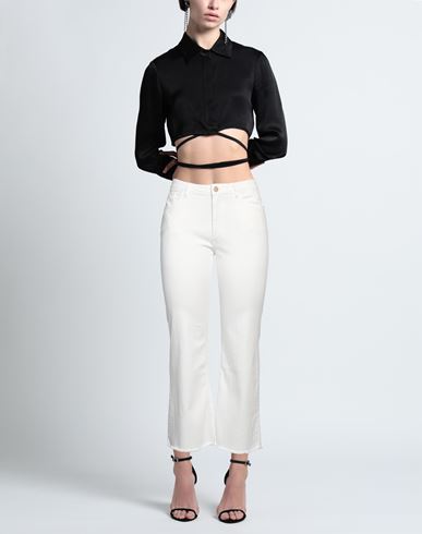 Mason's Woman Jeans White Size 31 Cotton, Elastane