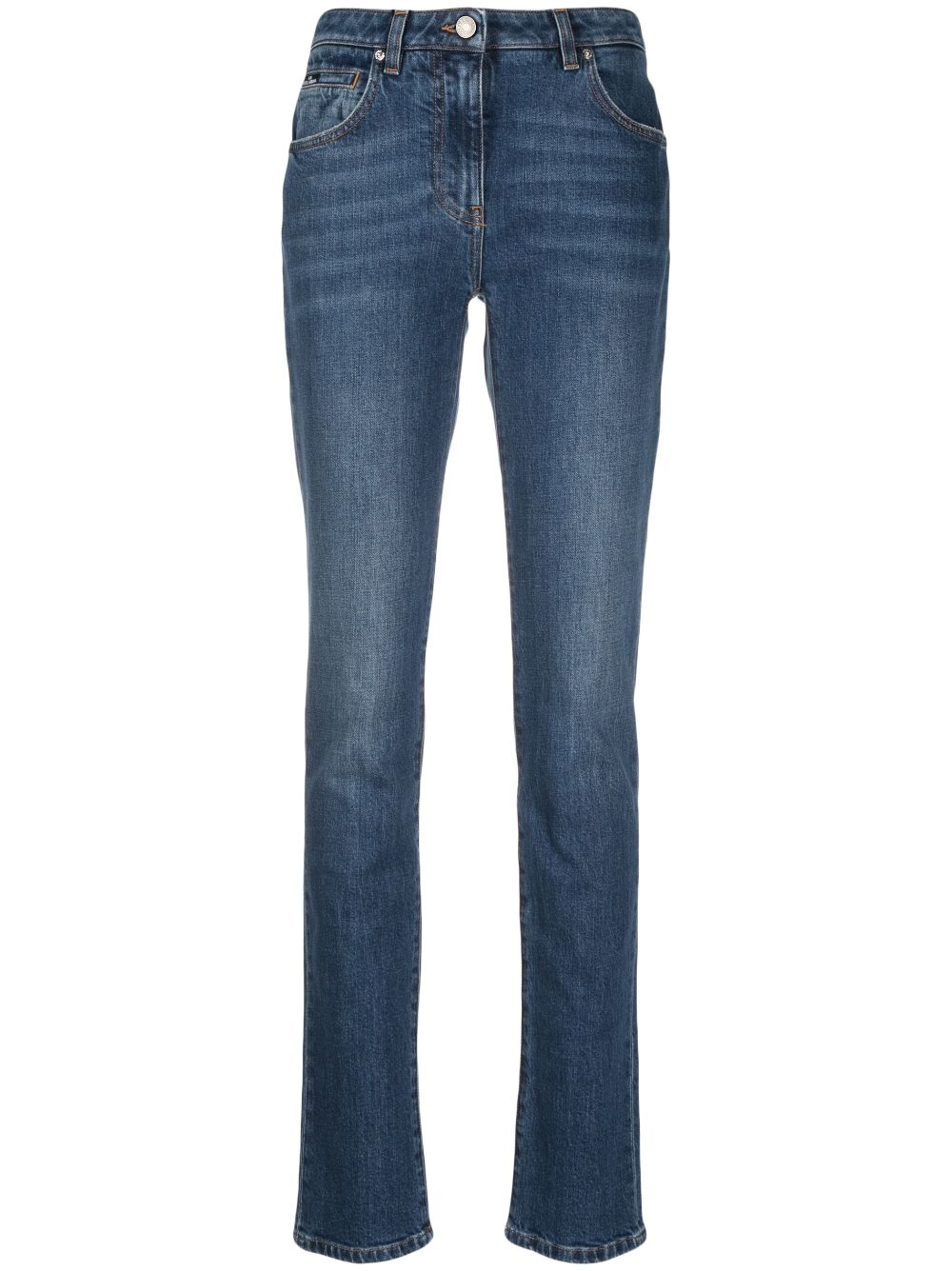 Washed-denim skinny jeans - Blue