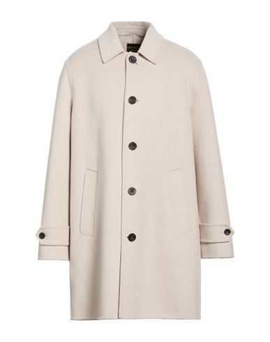 Man Coat Ivory Size L Wool, Polyester