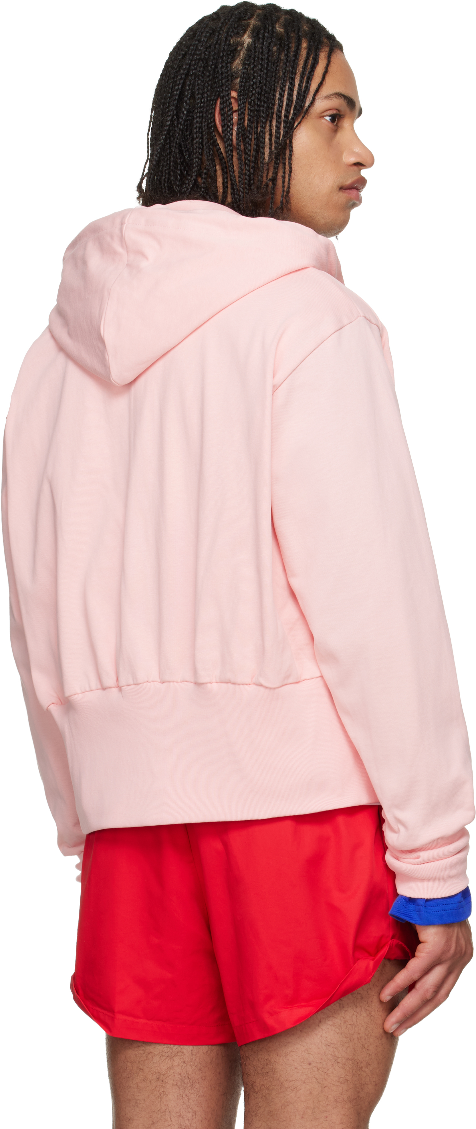 Pink Wide Band Zip-Up Hoodie