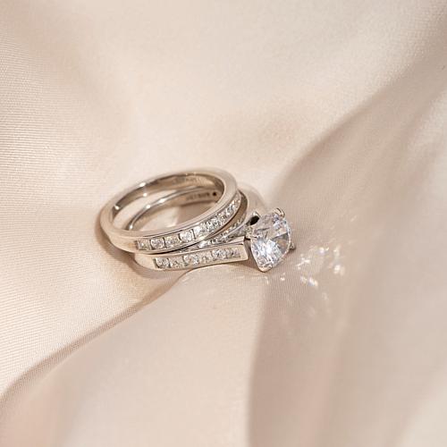 ™ 4.8ctw Channel-Set Boxed Bridal Ring 2-piece Set - White