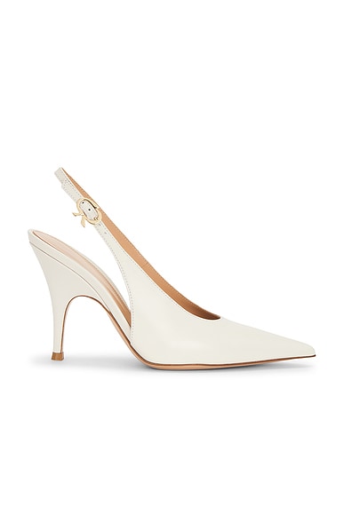 Gianvito Rossi Sofia Slingback Pump in Off White - White. 38 also