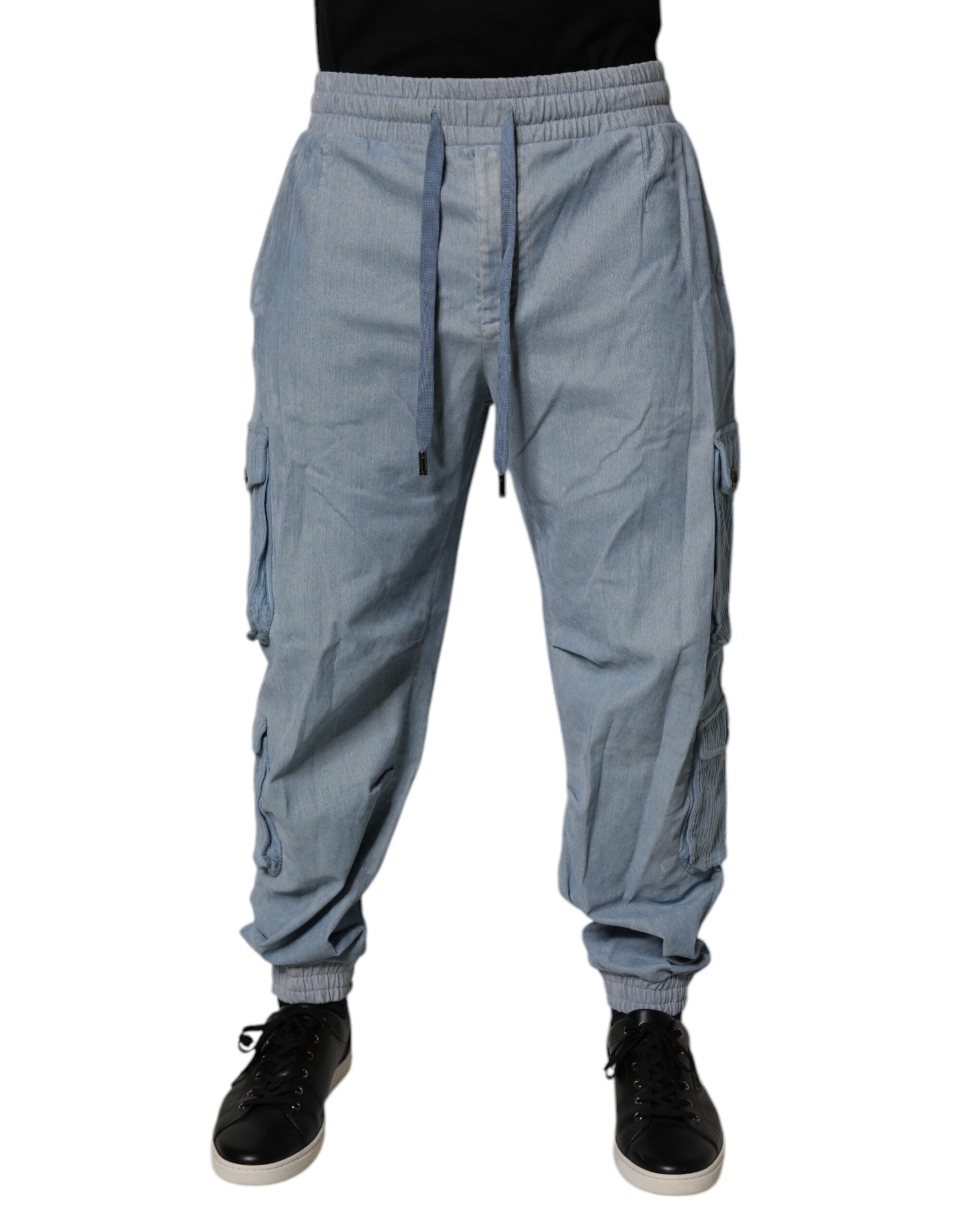 Cotton Stretch Cargo Jogger — Blue
