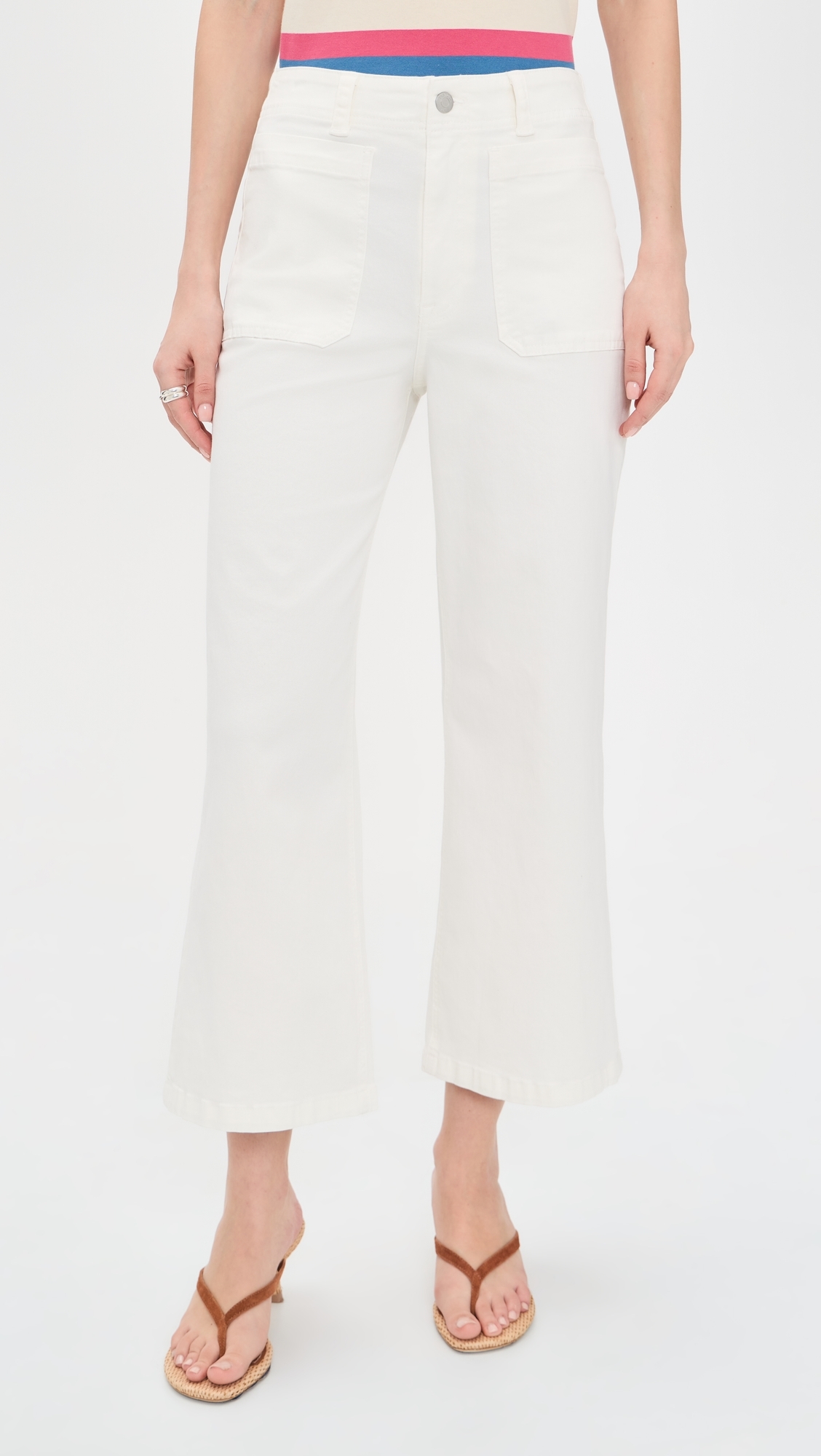 Zooey Patch Pocket Utility Pants Le Blanc