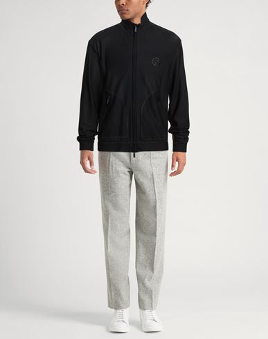 Man Sweatshirt Black Size 40 Polyamide, Elastane