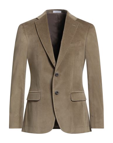 Man Blazer Khaki Size 38 Cotton, Elastane
