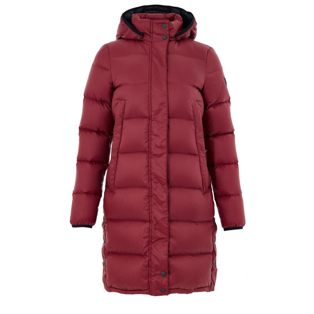 Quilted Nylon-Cotton Down Jacket — Red