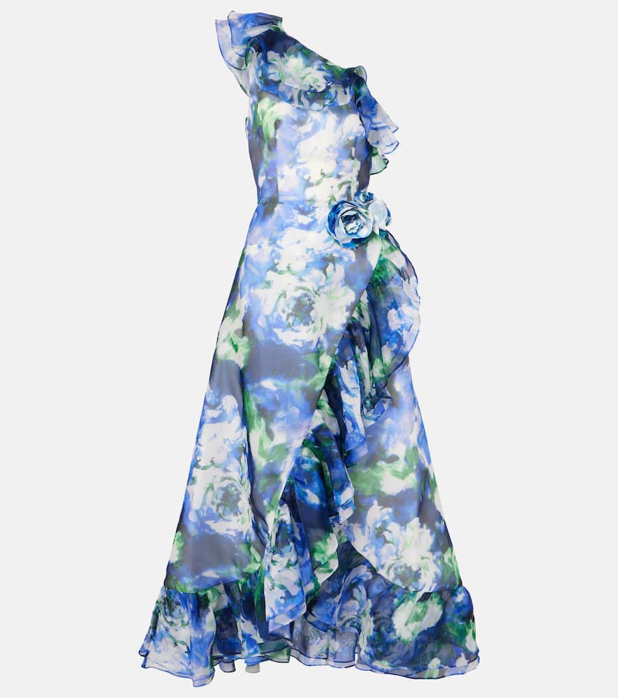 Carmea floral silk organza maxi dress