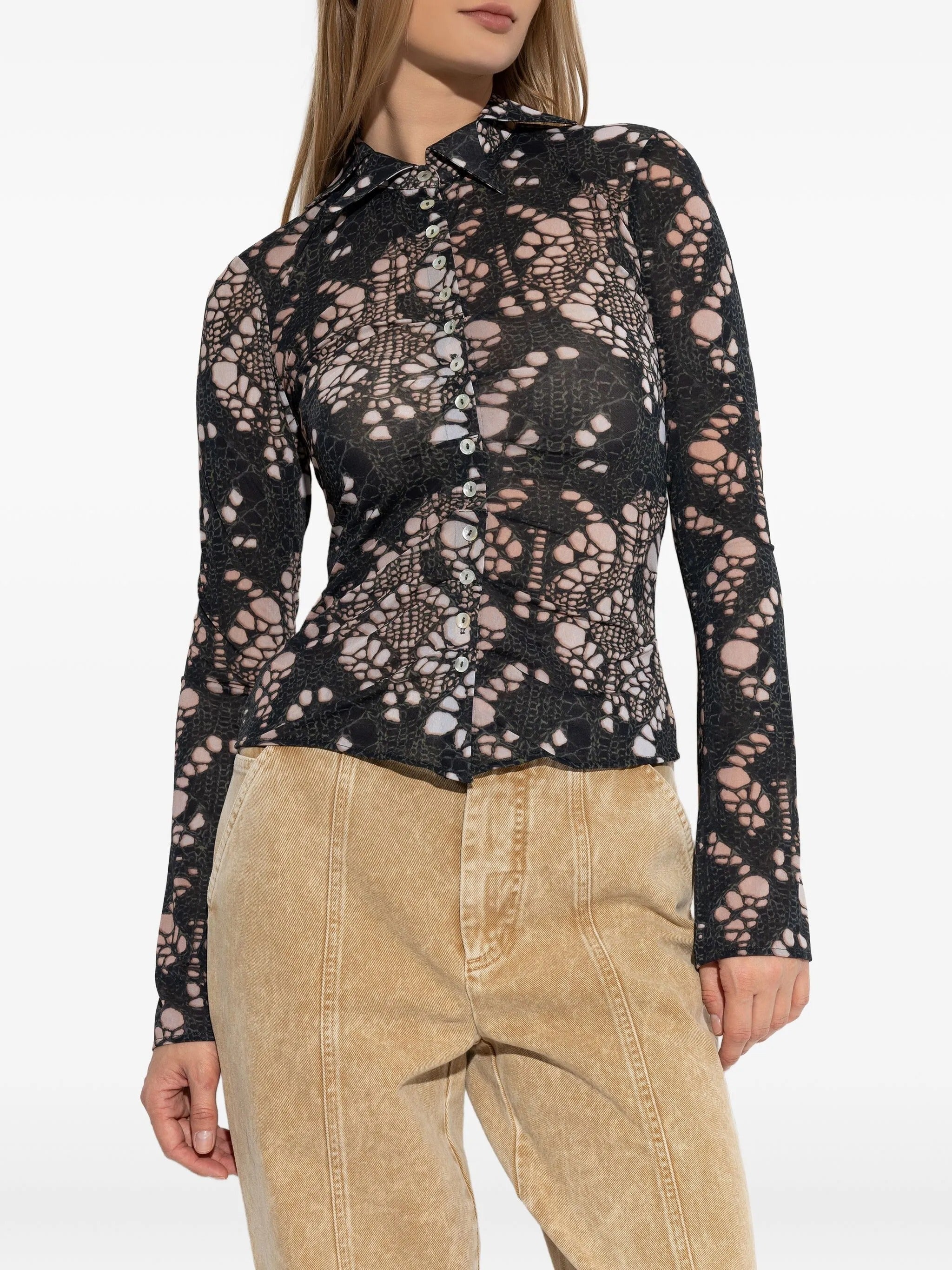 Avavav Spiky Printed Distressed Knit