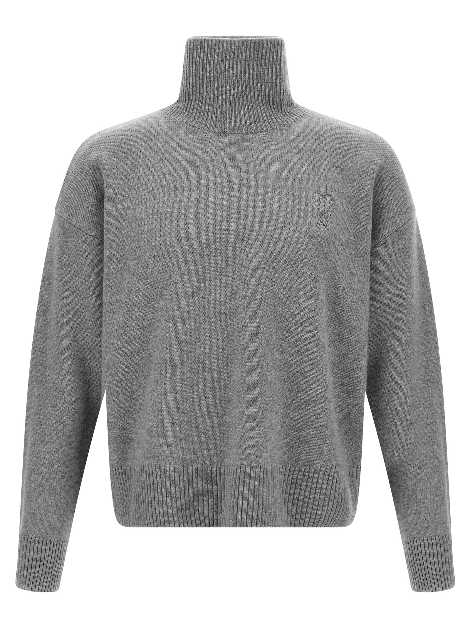 Wool & Cashmere Turtleneck Sweater — Gray
