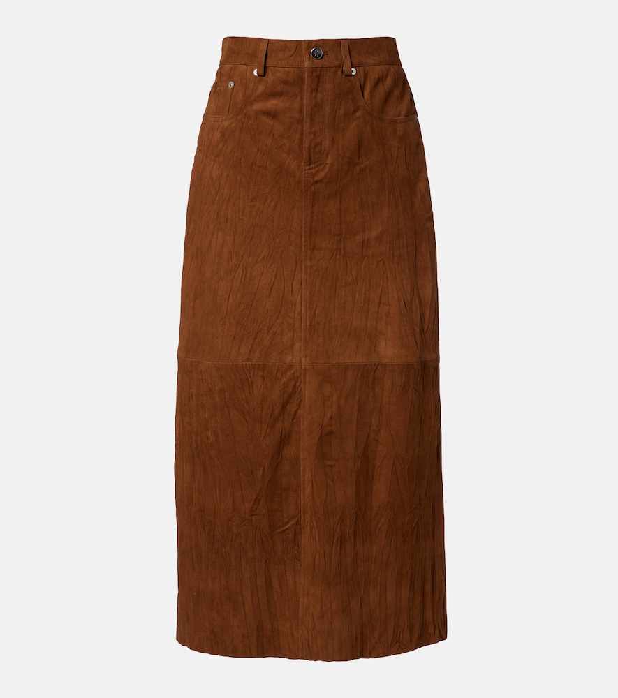 White Label Nayah suede midi skirt