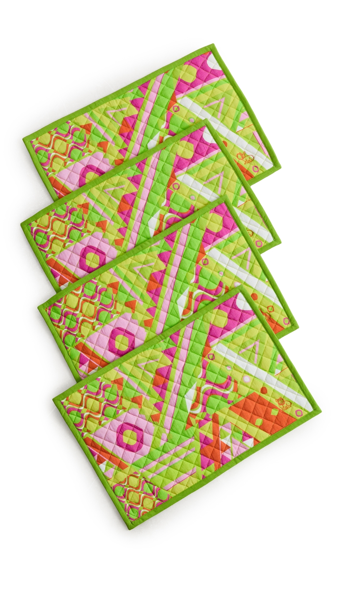 Placemats Set of 4 Prism Geo Lime Blaze One Size