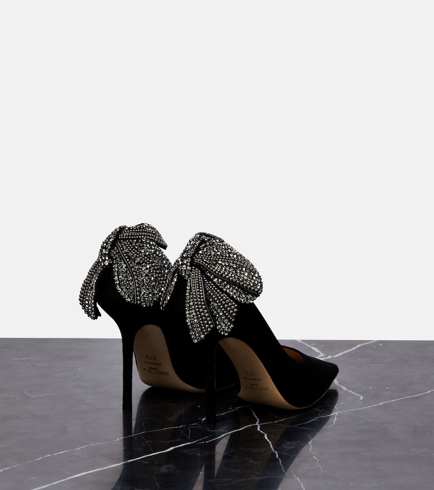 Jimmy Choo Love 100 embellished suede pumps