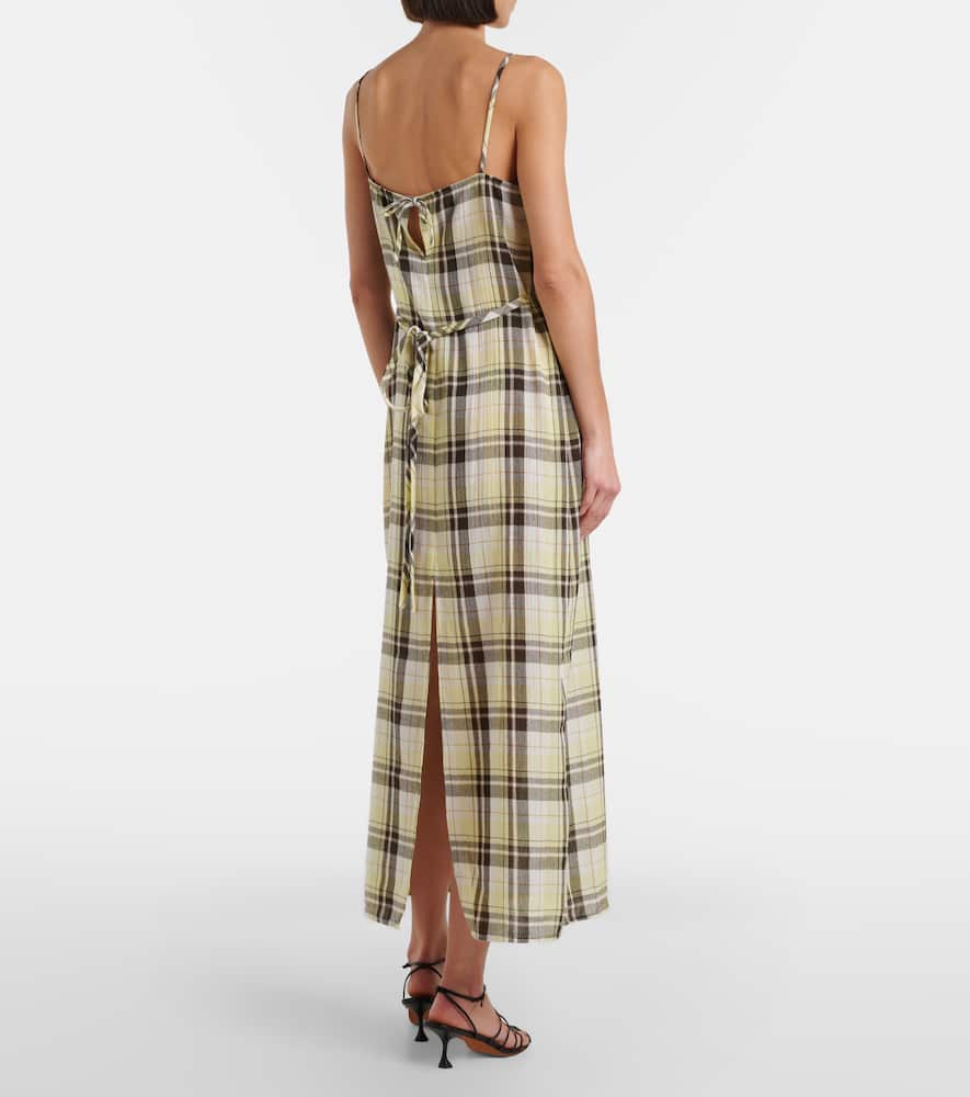 Evelyn plaid gauze slip dress