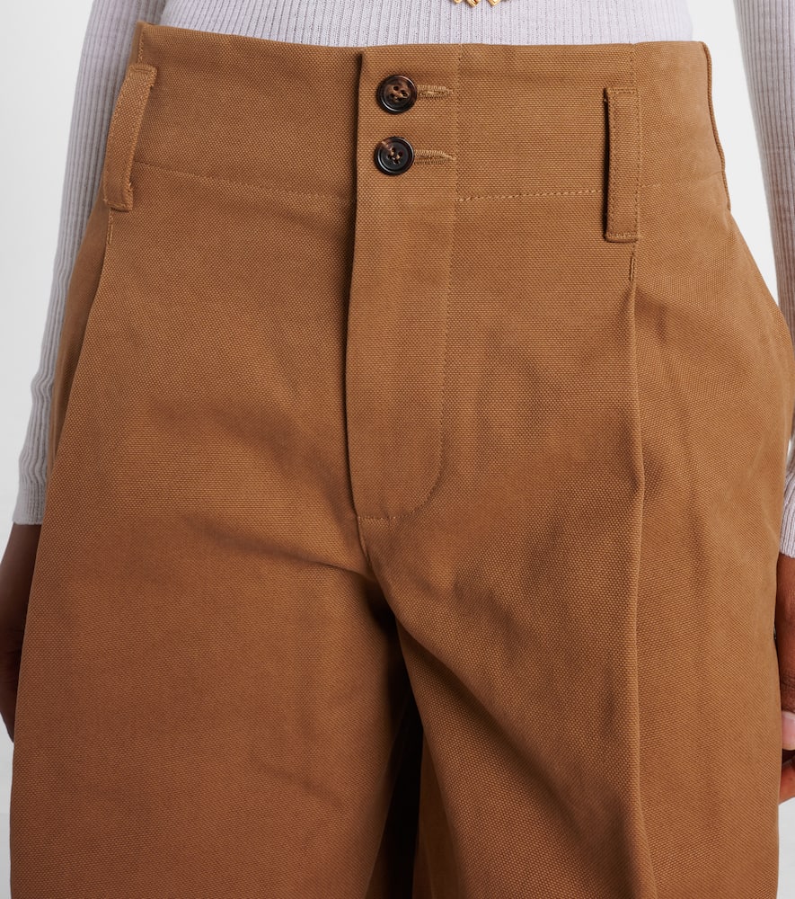 Chloé High-rise cotton canvas wide-leg pants