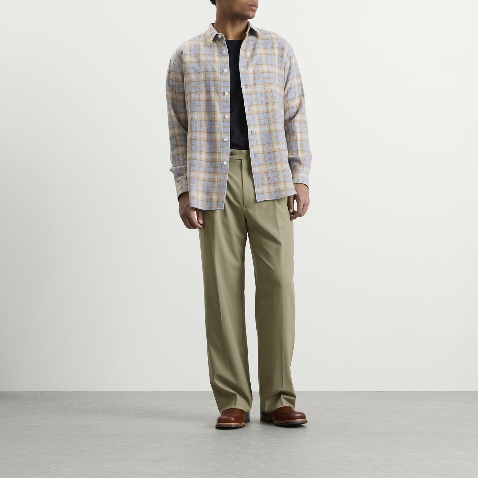 Men's Tropical Wool Trousers Light Khaki