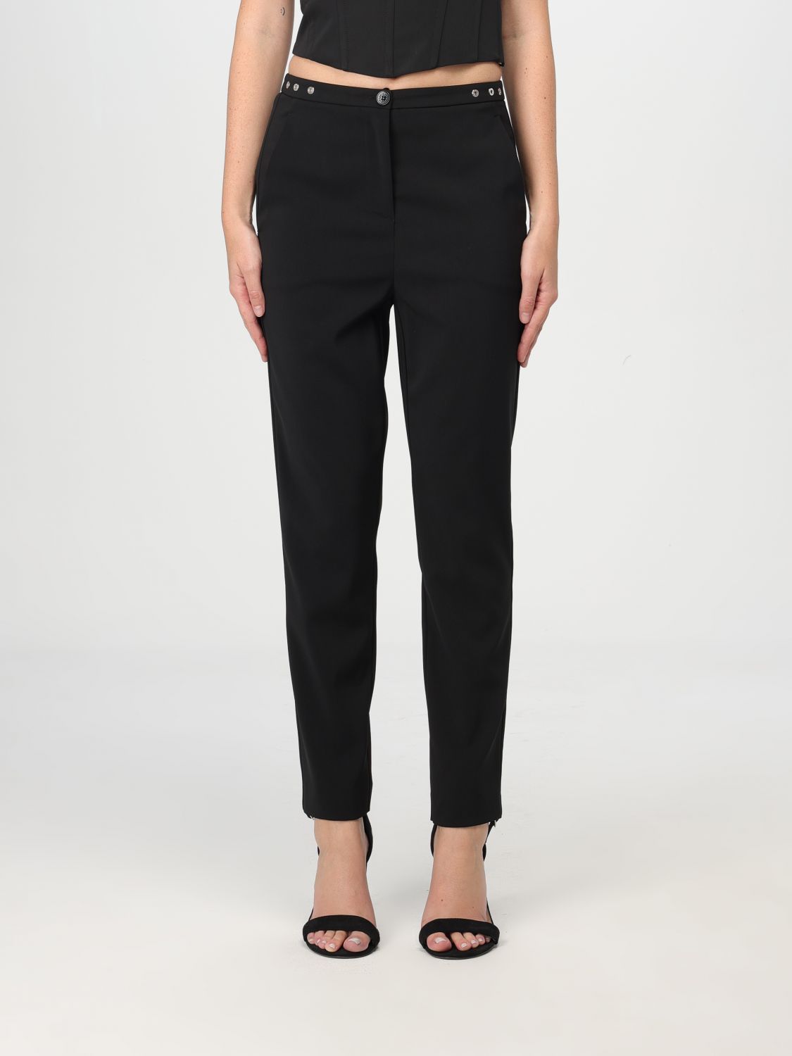 Essential cropped trousers - Black